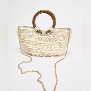Zara Faux Mother Of Pearl Applique Bag